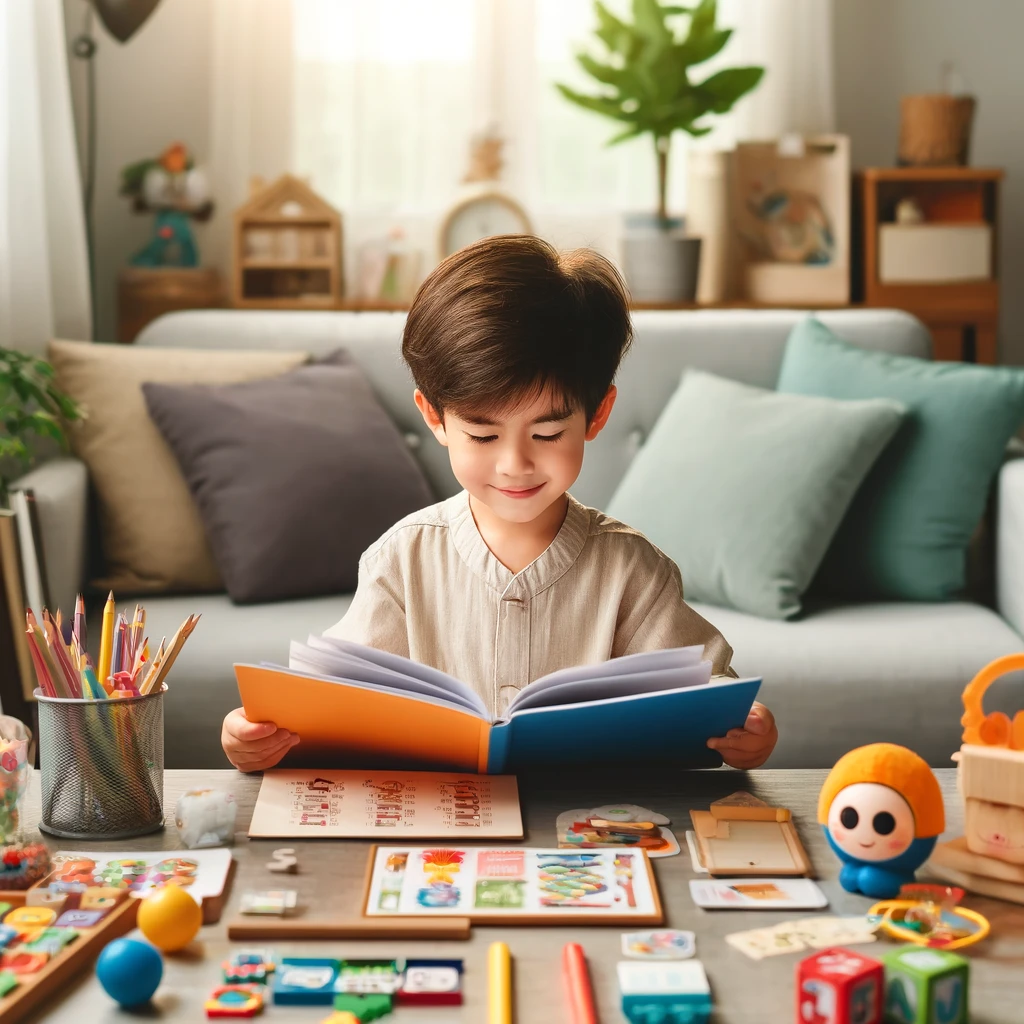 Child learning at home with educational toys and books - Effective teaching tips for kids.