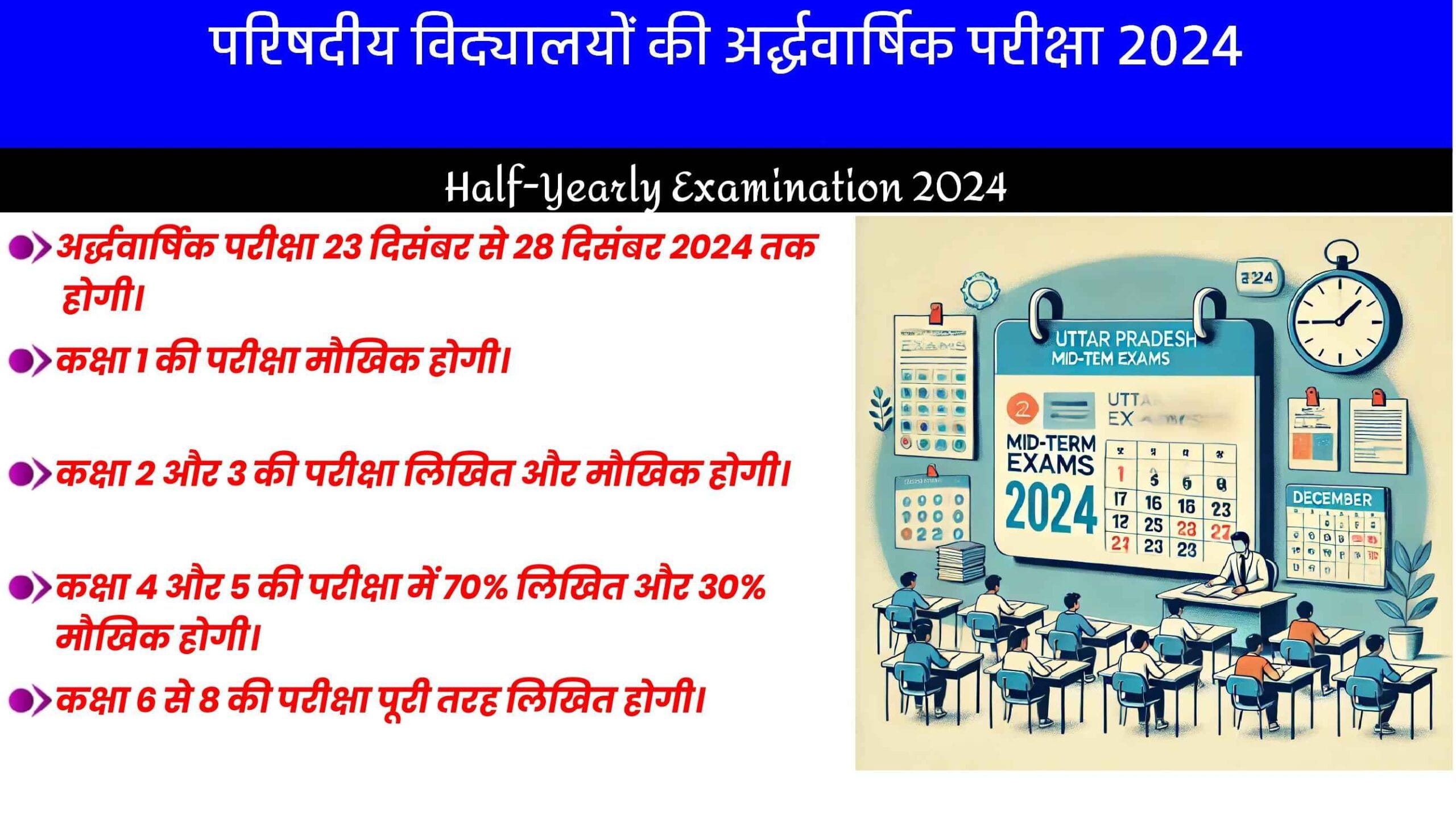 Uttar Pradesh Half-Yearly Exam 2024 Announcement for Schools
