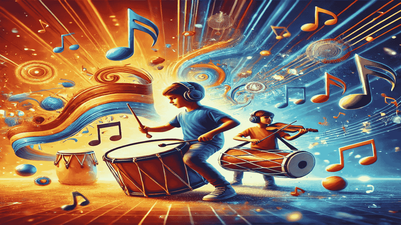 Benefits of playing drums and dholak for kids, enhancing creativity and mental growth