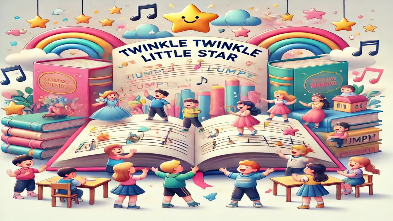 Nursery Rhymes for Kids: बच्चों के लिए नर्सरी राइम्स के फायदे समझाती हुई चित्रकारी।