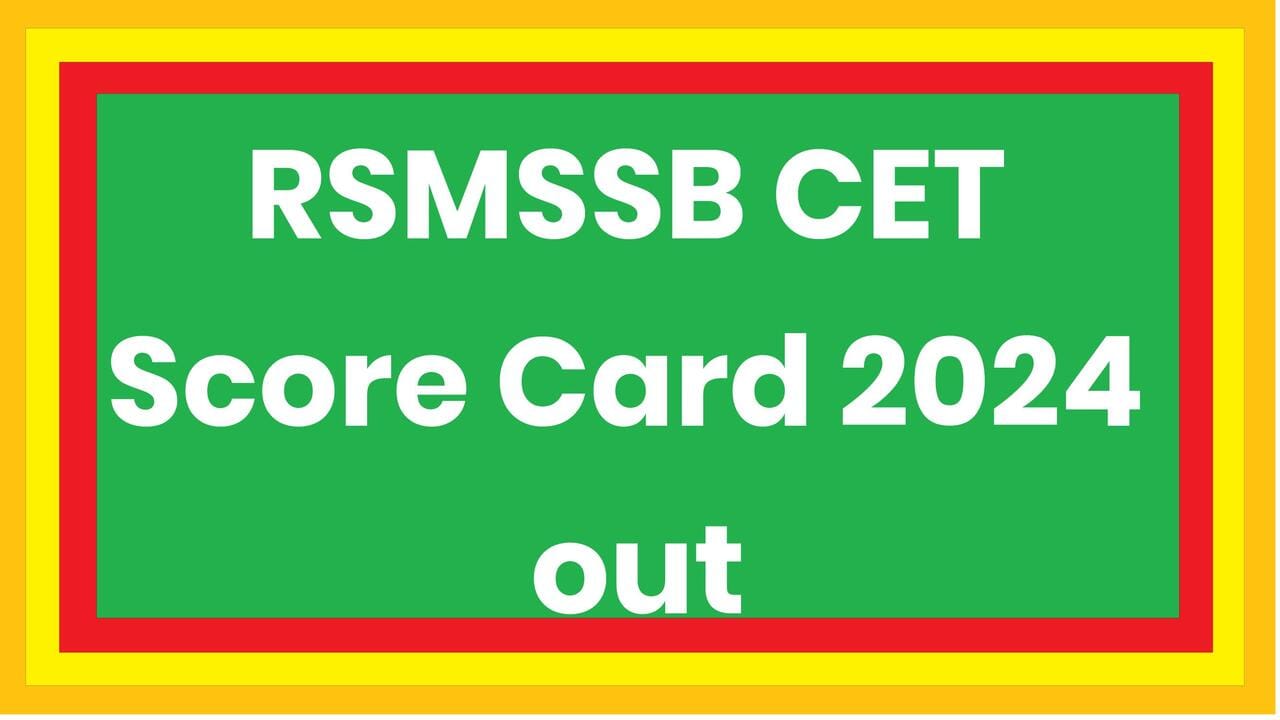 RSMSSB CET Score Card 2024 Download - राजस्थान स्नातक स्तर स्कोर कार्ड