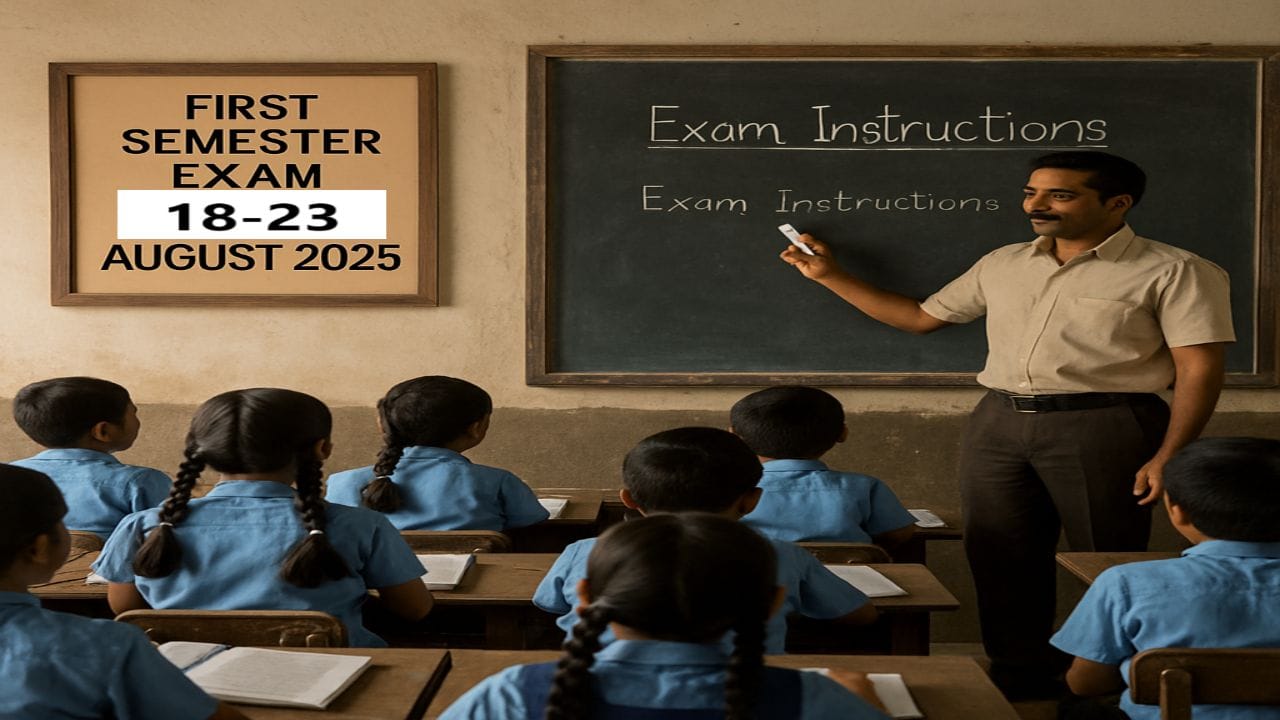 UP Basic Schools First Semester Exam 2025 Official Schedule Notice Image